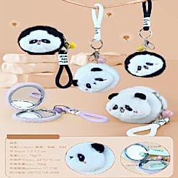 Toptan Sevimli Panda Tasarımlı Peluş Anahtarlıklı Ayna Toptan Sevimli Panda Tasarımlı Peluş Anahtarlıklı Ayna