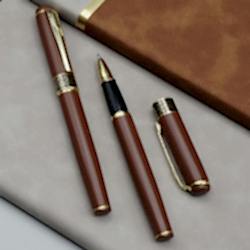 Toptan Gold İşlemeli Kahverengi Metal Roller Kalem Toptan Gold İşlemeli Kahverengi Metal Roller Kalem