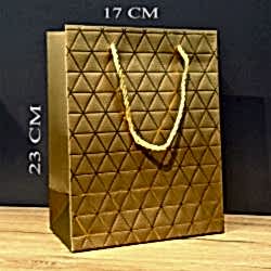 Toptan Küçük Boy Gold İpli Karton Çanta