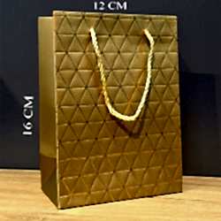 Toptan Mini Boy Gold Karton Hediye Çantası