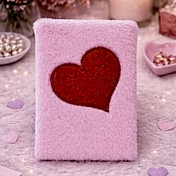 Toptan Kalpli Pembe Peluş Defter