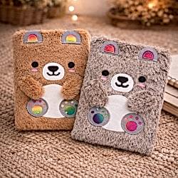 Toptan Sevimli Peluş Çizgili Defter
