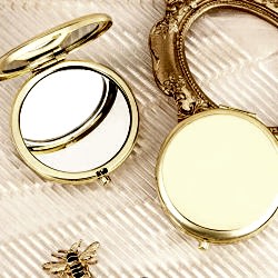 Toptan Gold Kapaklı Makyaj Cep Aynası