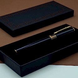 Toptan Gold İşlemeli Siyah Metal Roller Kalem