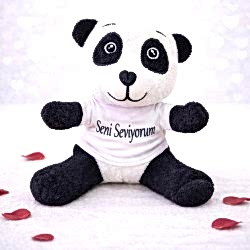 Toptan Seni Seviyorum Tişörtlü Sevimli Peluş Panda Toptan Seni Seviyorum Tişörtlü Sevimli Peluş Panda