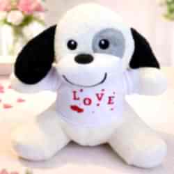 Toptan Love Tişörtlü Sevimli Peluş Köpek Toptan Love Tişörtlü Sevimli Peluş Köpek