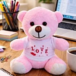 Toptan Love Tişörtlü Pembe Ayıcık Toptan Love Tişörtlü Pembe Ayıcık