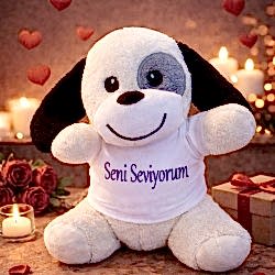 Toptan Seni Seviyorum Tişörtlü Sevimli Peluş Köpek Toptan Seni Seviyorum Tişörtlü Sevimli Peluş Köpek