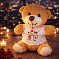 Toptan Sevimli Gelin Damat Tişörtlü Peluş Oyuncak Ayıcık Toptan Sevimli Gelin Damat Tişörtlü Peluş Oyuncak Ayıcık