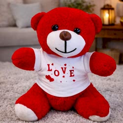 Toptan Kırmızı Sevimli Love Tasarımlı Ayıcık Toptan Kırmızı Sevimli Love Tasarımlı Ayıcık