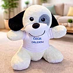 Toptan Özür Dilerim Tişörtlü Sevimli Peluş Köpek Toptan Özür Dilerim Tişörtlü Sevimli Peluş Köpek