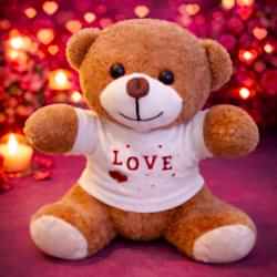 Toptan Love Baskılı Tişörtlü Kahverengi Ayıcık Toptan Love Baskılı Tişörtlü Kahverengi Ayıcık