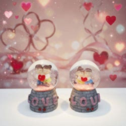 Toptan Love Tasarımlı Işıklı Mini Kar Küresi