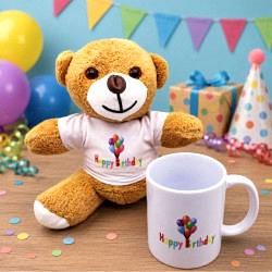 Toptan Happy Birthday Tişörtlü Ayıcık Ve Kupa Bardak Seti Toptan Happy Birthday Tişörtlü Ayıcık Ve Kupa Bardak Seti