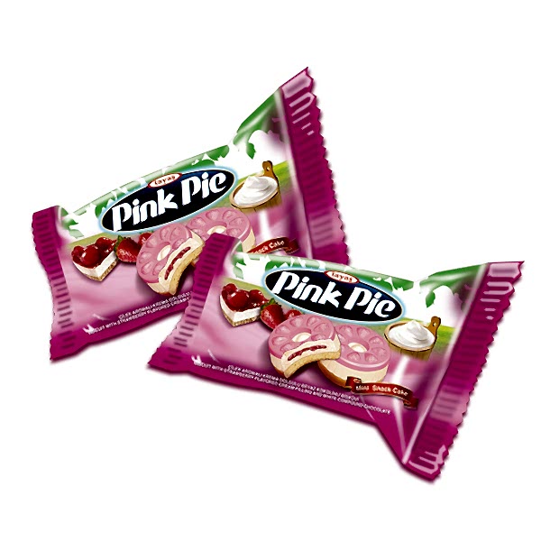 Pink Pie - Çilek Aromalı Krema Dolgulu Beyaz Kokolinli Bisküvi