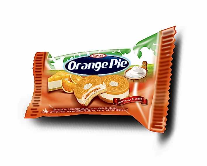 Orange Pie - Portakal Aromalı Krema Dolgulu Beyaz Kokolinli Bisküvi